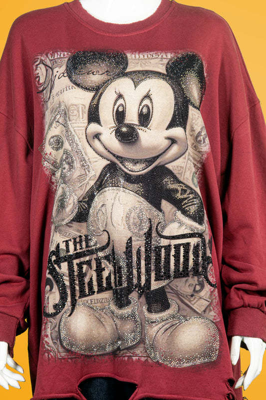 T-Shirt Tangan Panjang Premium Motif Mickey Steel Woods