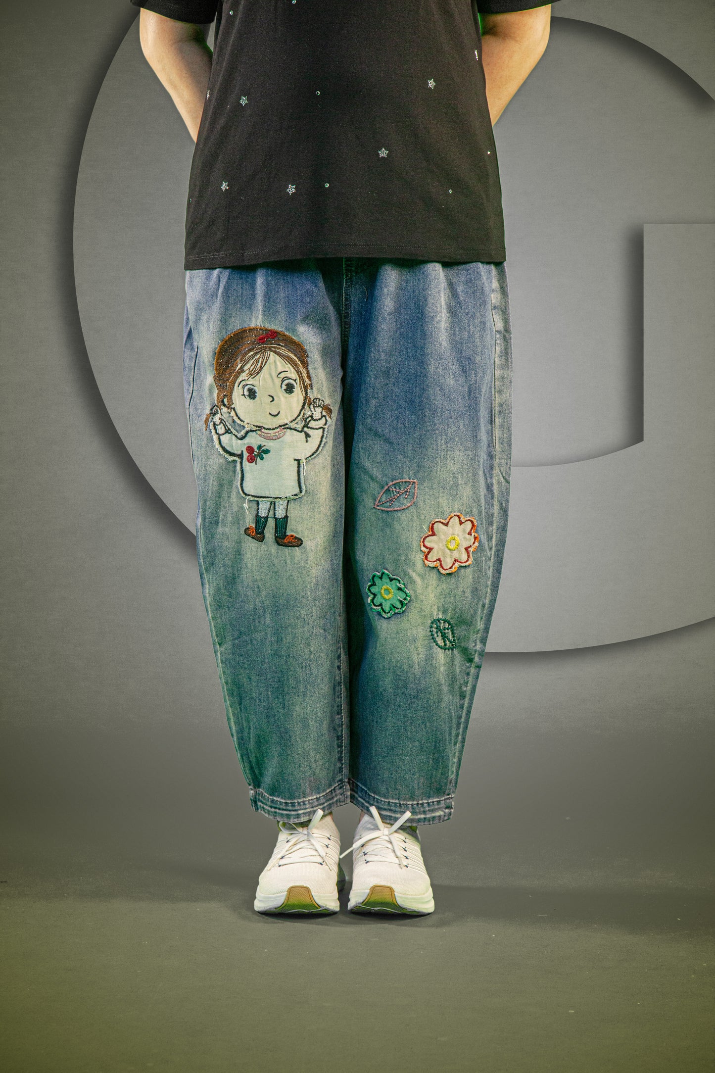 Celana Soft Jeans Happy Girl Flower