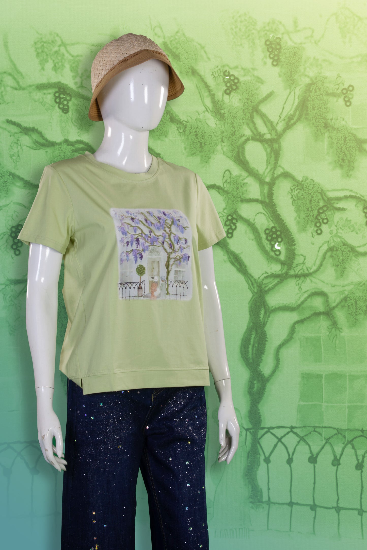 T-Shirt Serat Bambu Rajut (Timbul) Motif Pohon