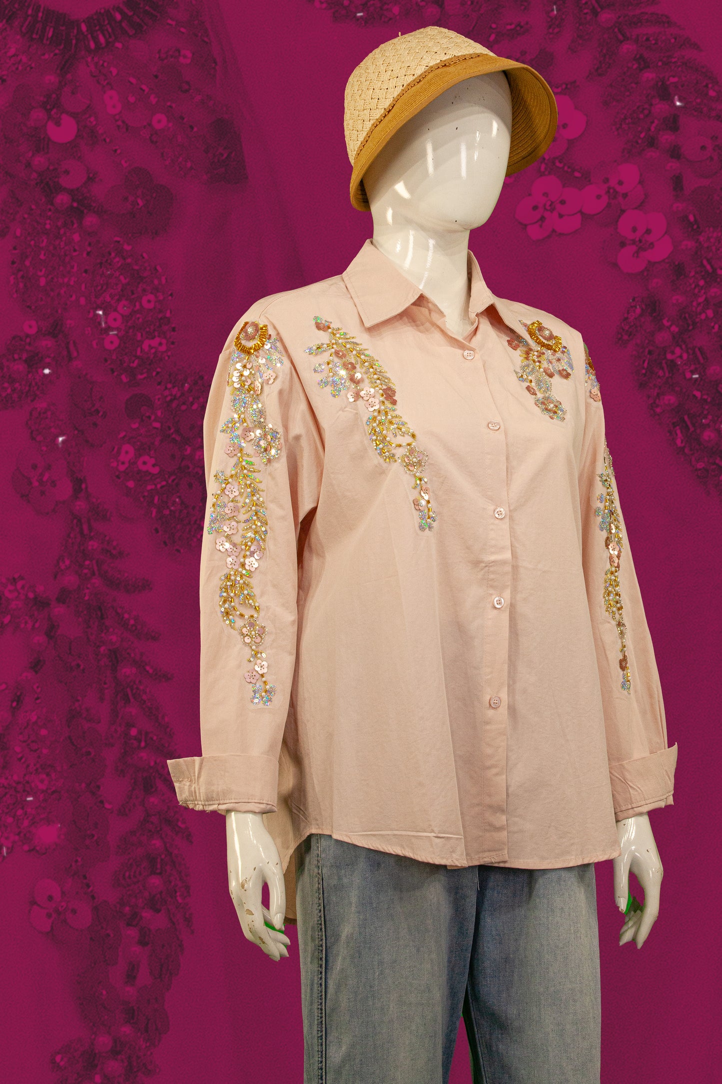 Kemeja Tangan Panjang Motif Ornamen