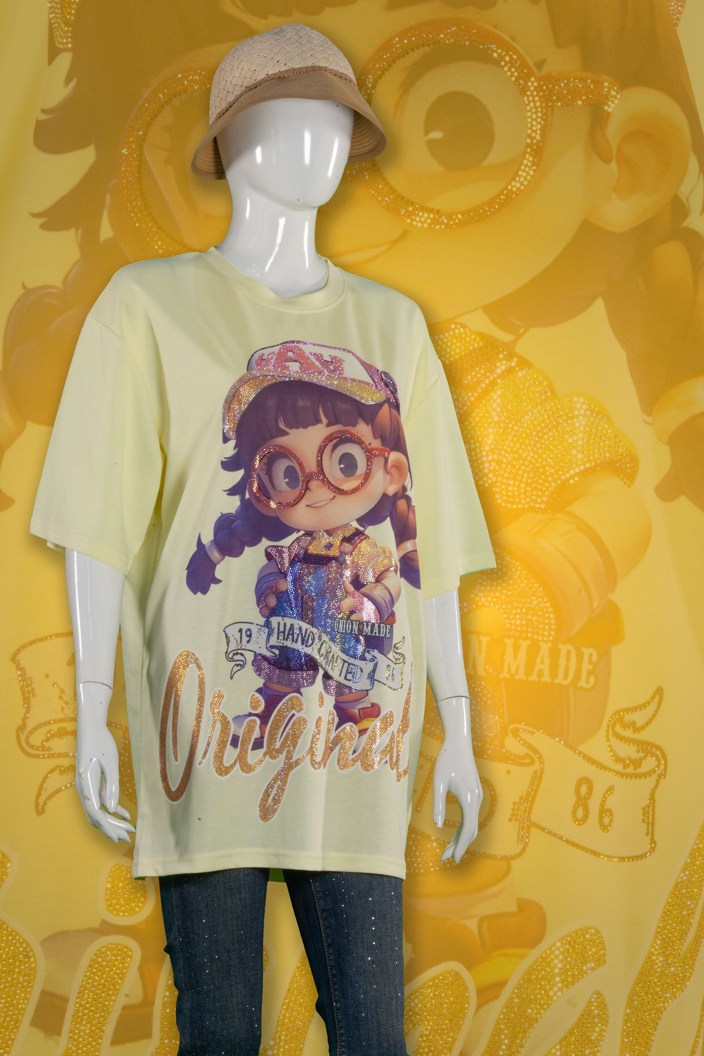 T-Shirt Premium Motif Cute Eye-glass Girl