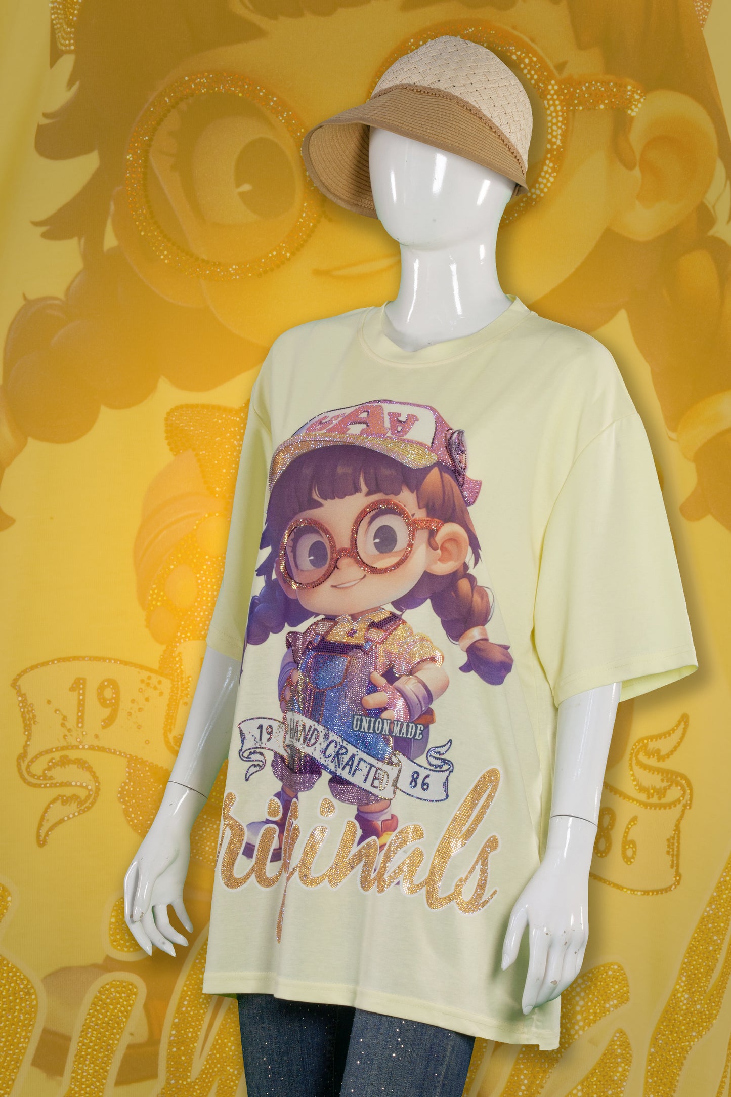 T-Shirt Premium Motif Cute Eye-glass Girl