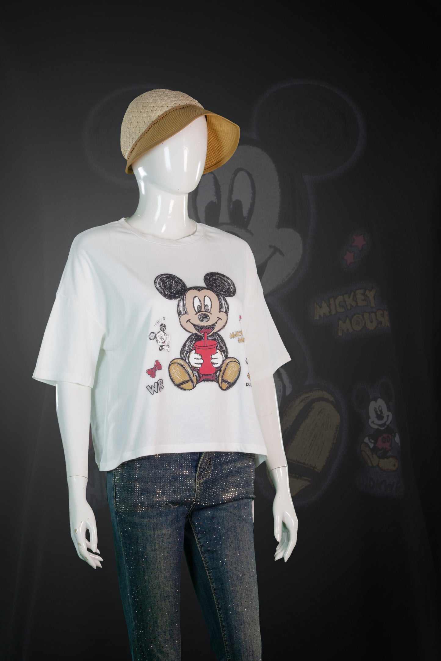 T-Shit Crop Motif Mickey Picnic