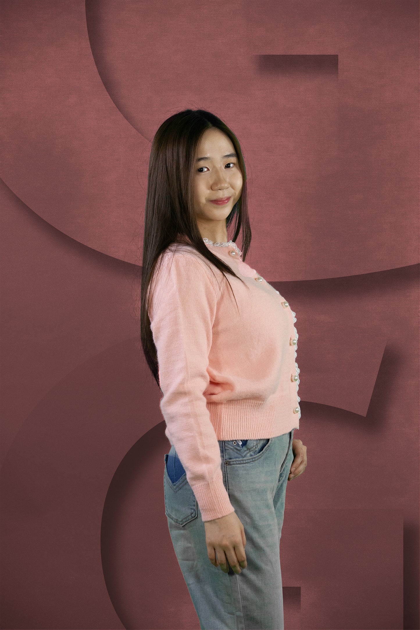 Cardigan Rajut Pearl Dengan Renda Tengah