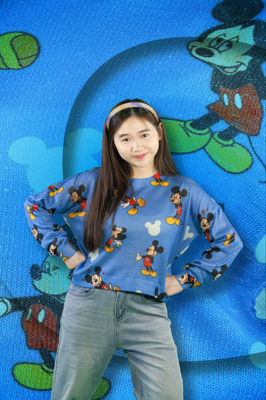 Blouse Rajut Motif Mickey Basic