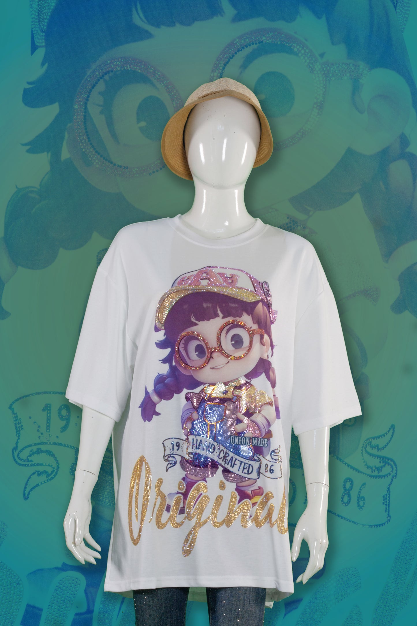 T-Shirt Premium Motif Cute Eye-glass Girl