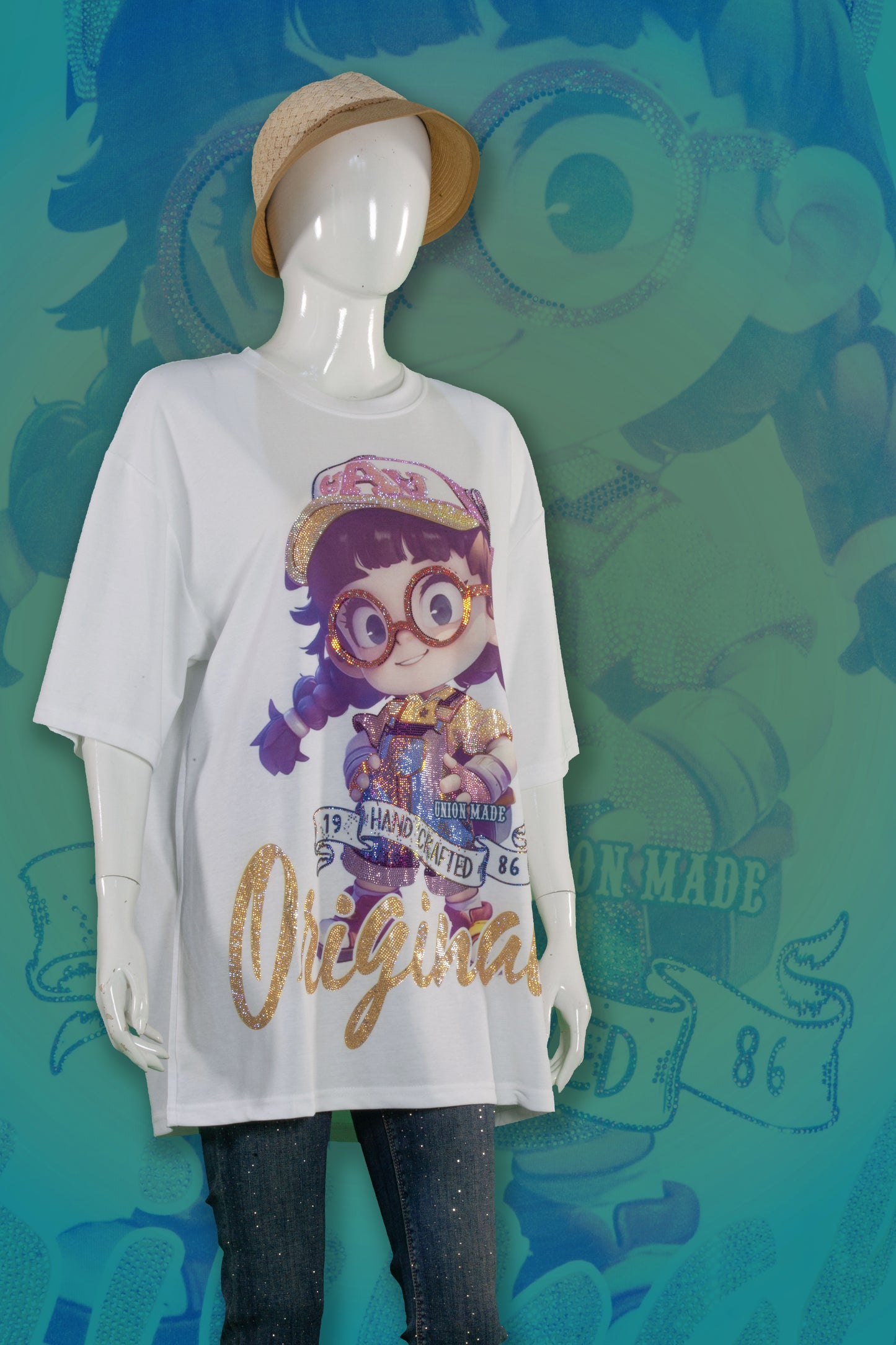 T-Shirt Premium Motif Cute Eye-glass Girl