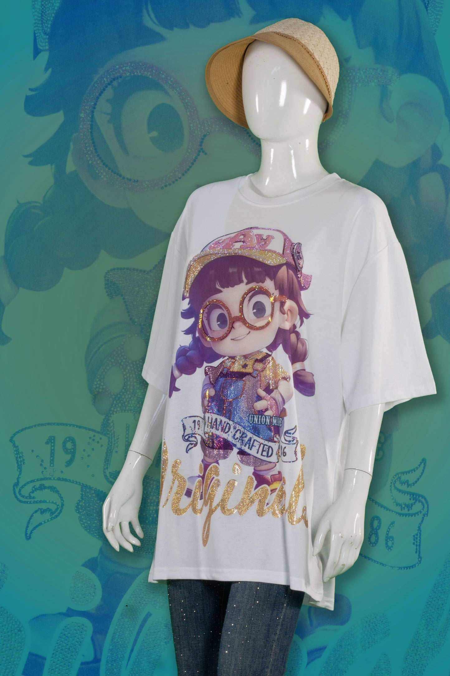 T-Shirt Premium Motif Cute Eye-glass Girl