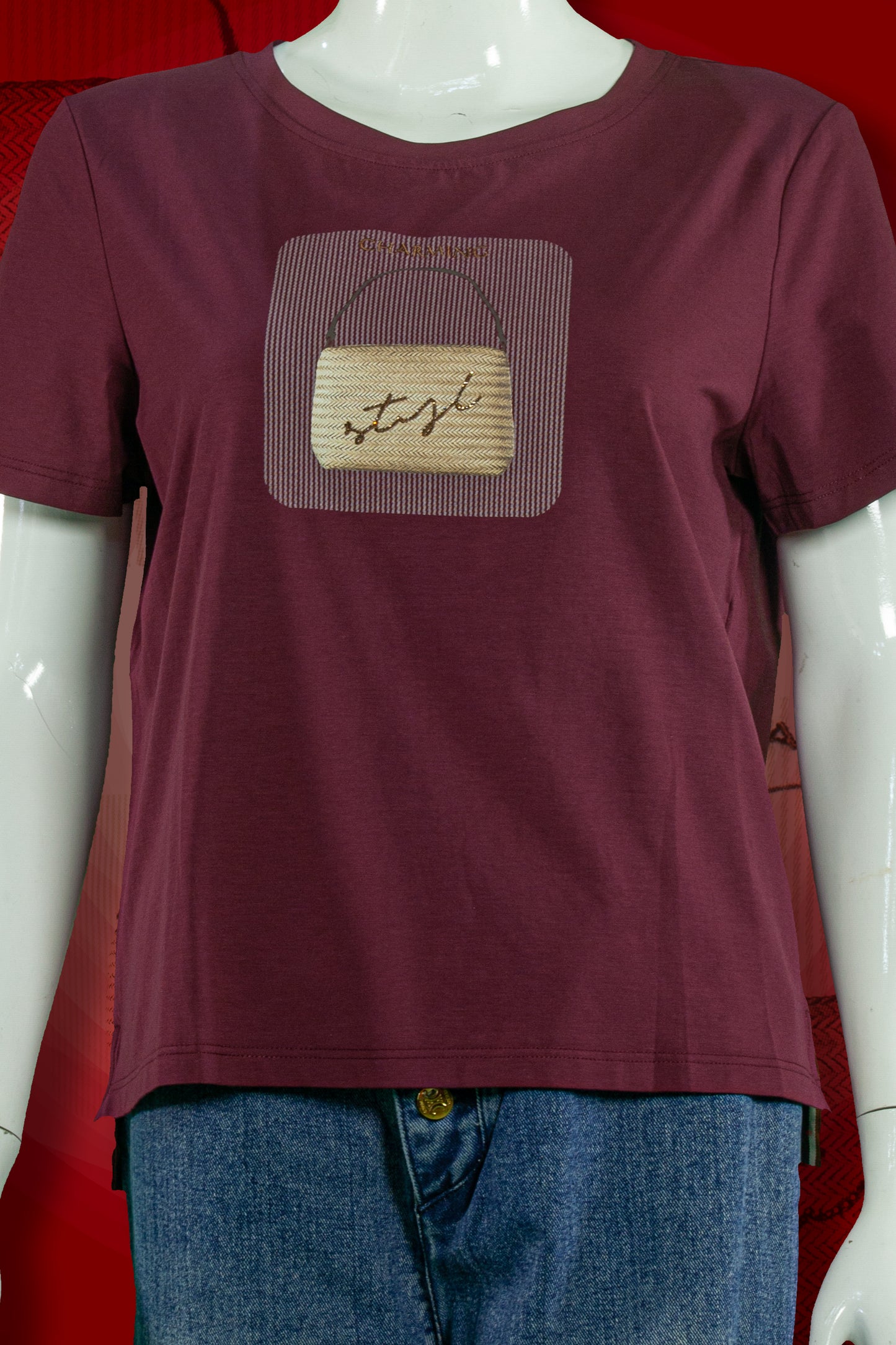 T-Shirt Tencel Motif Handbag