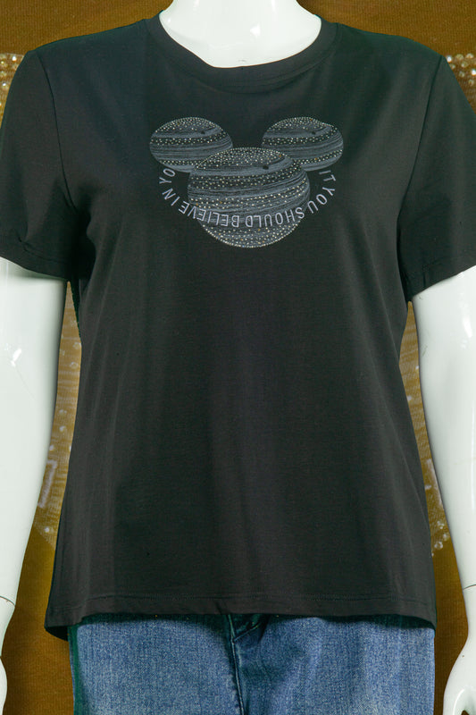 T-Shirt Tencel Motif Like Mickey Head