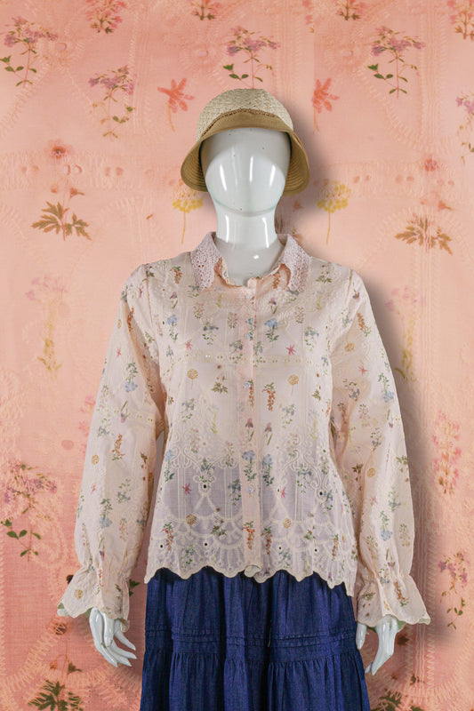 Blouse Brukat Motif Bunga (4 Warna)