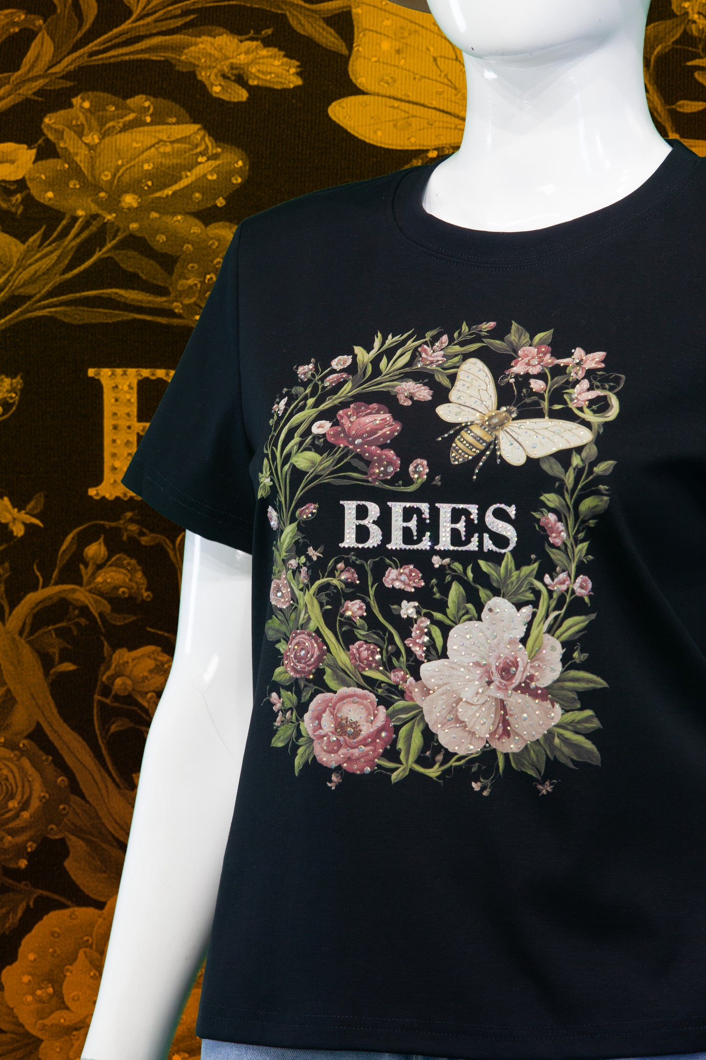 T-Shirt Motif Flower dan Bees