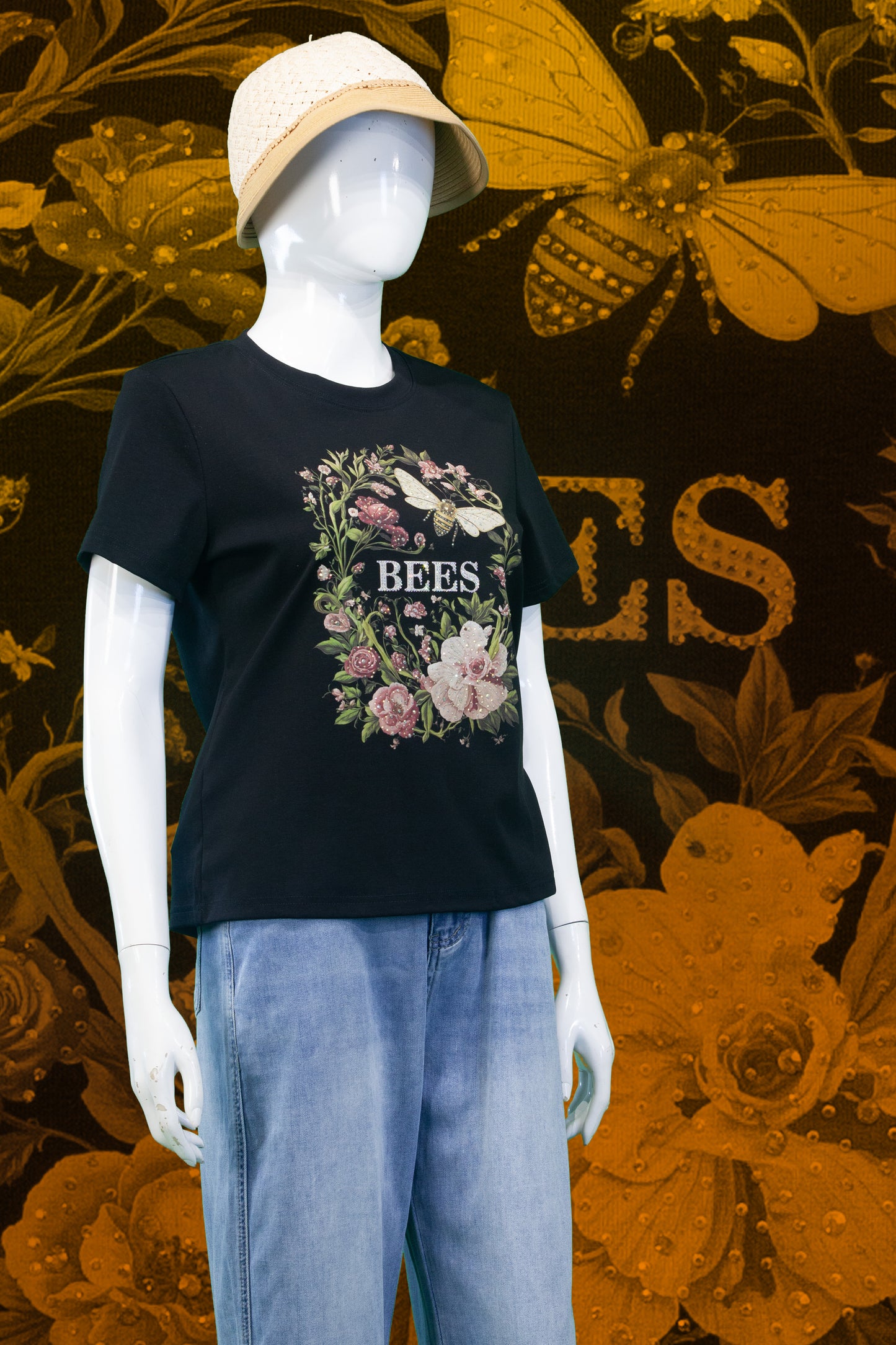 T-Shirt Motif Flower dan Bees