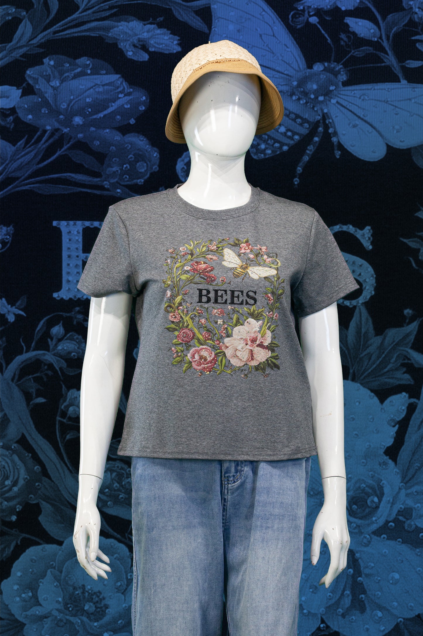 T-Shirt Motif Flower dan Bees