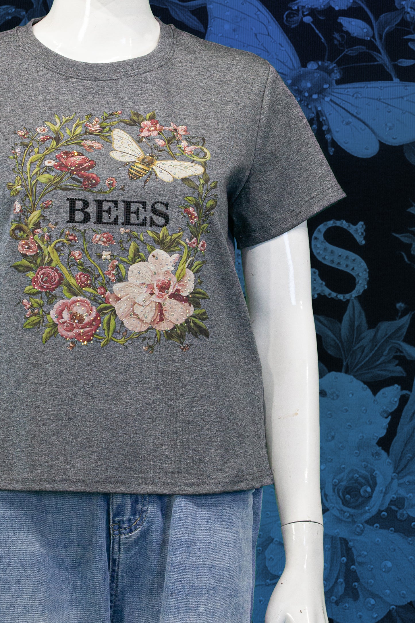 T-Shirt Motif Flower dan Bees