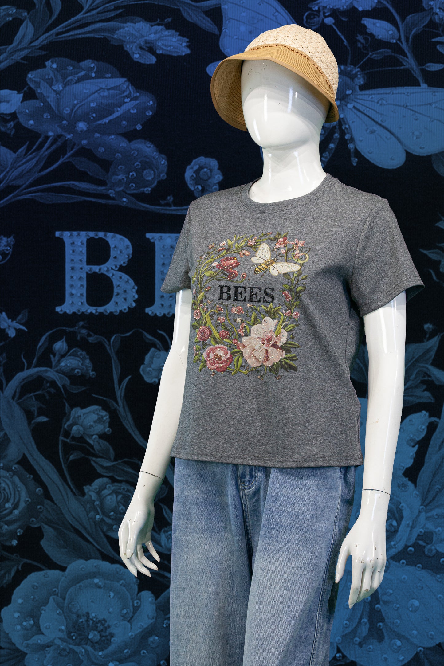 T-Shirt Motif Flower dan Bees