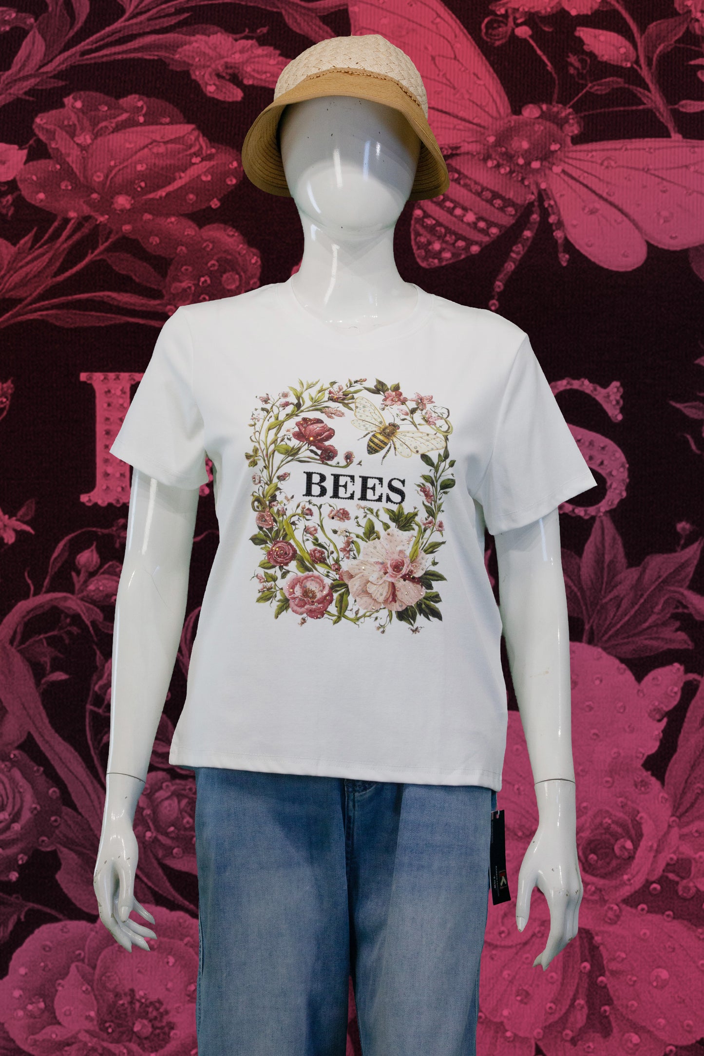 T-Shirt Motif Flower dan Bees