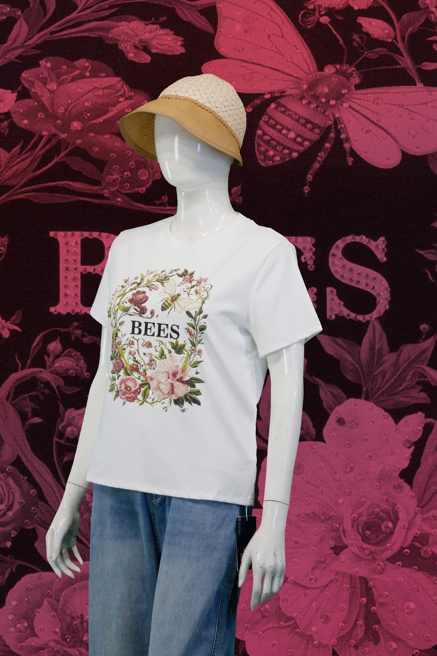 T-Shirt Motif Flower dan Bees