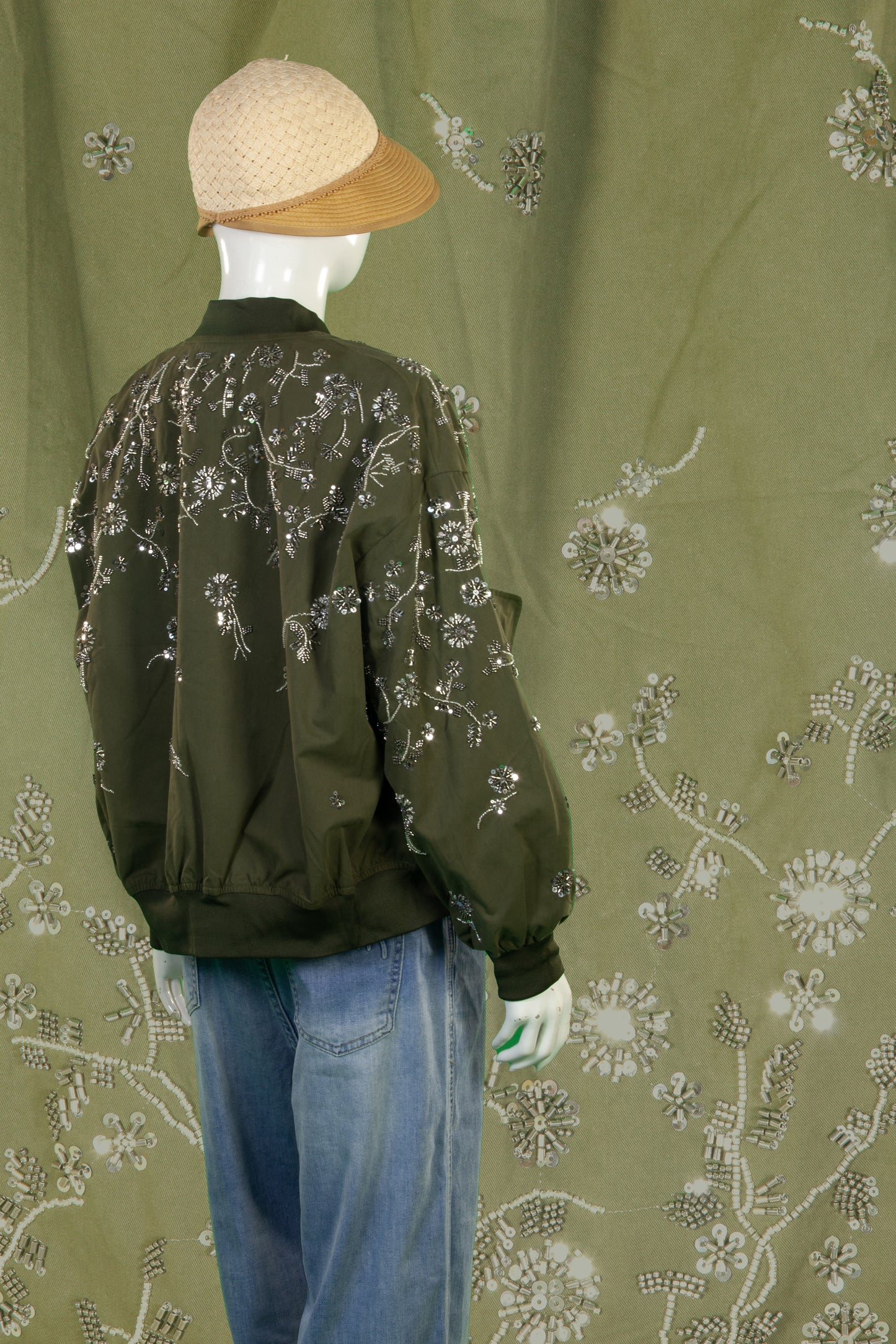 Jaket Motif Bunga Silver