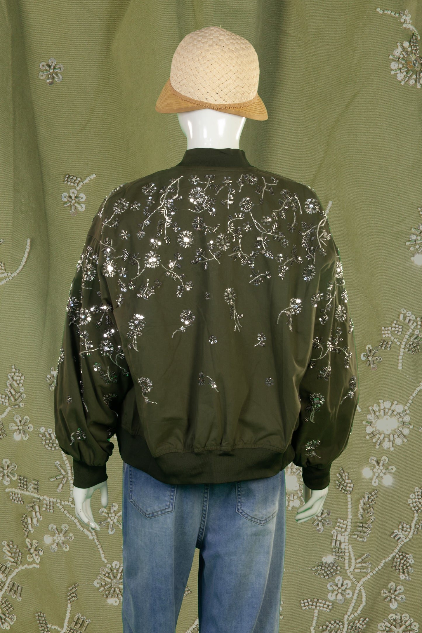 Jaket Motif Bunga Silver