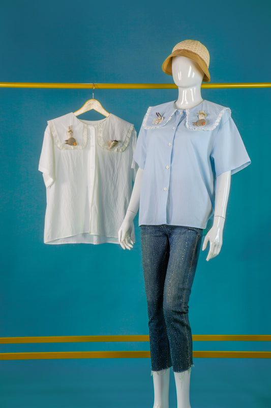 Blouse Motif Boneka Kupu Kupu dan Rabbit