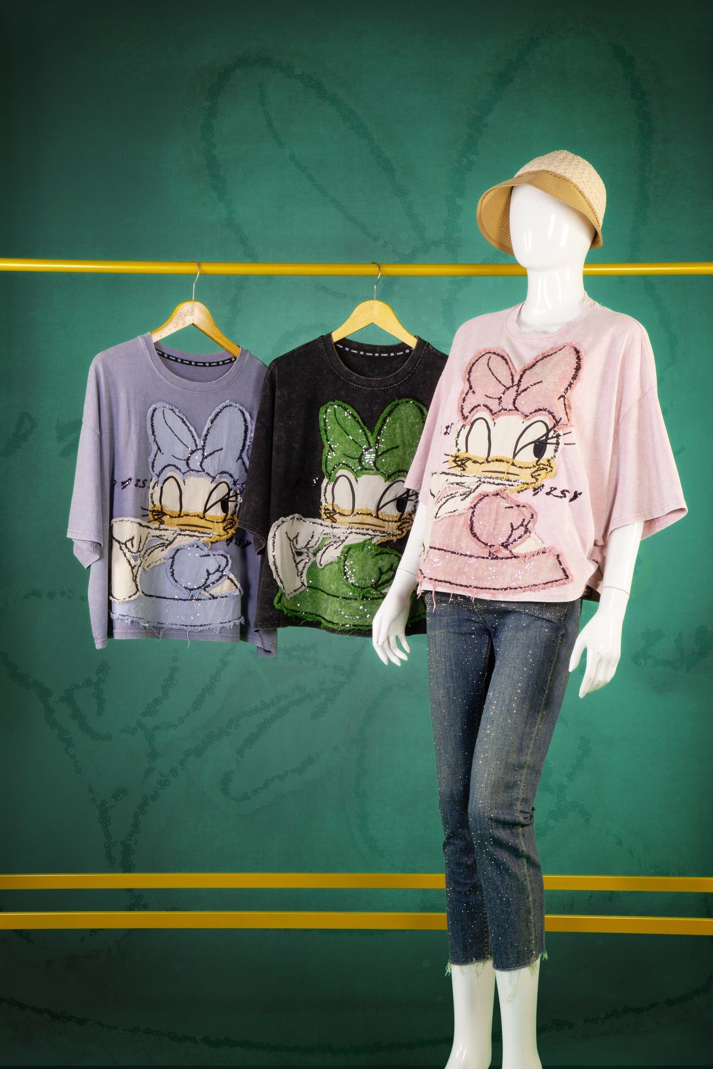 T-Shirt Premium Crop Motif Daisy Centil