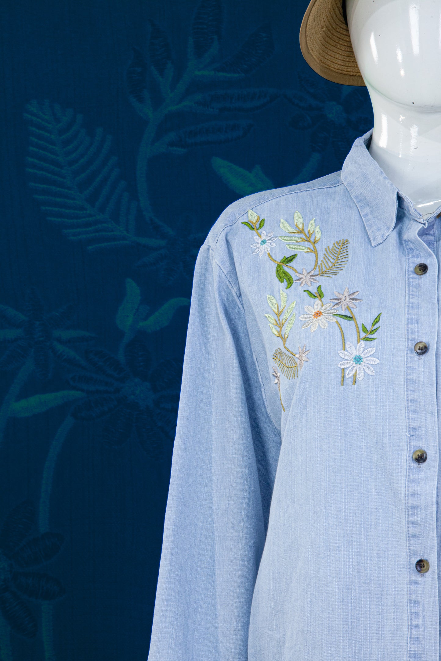 Blouse Motif Bunga di Pundak