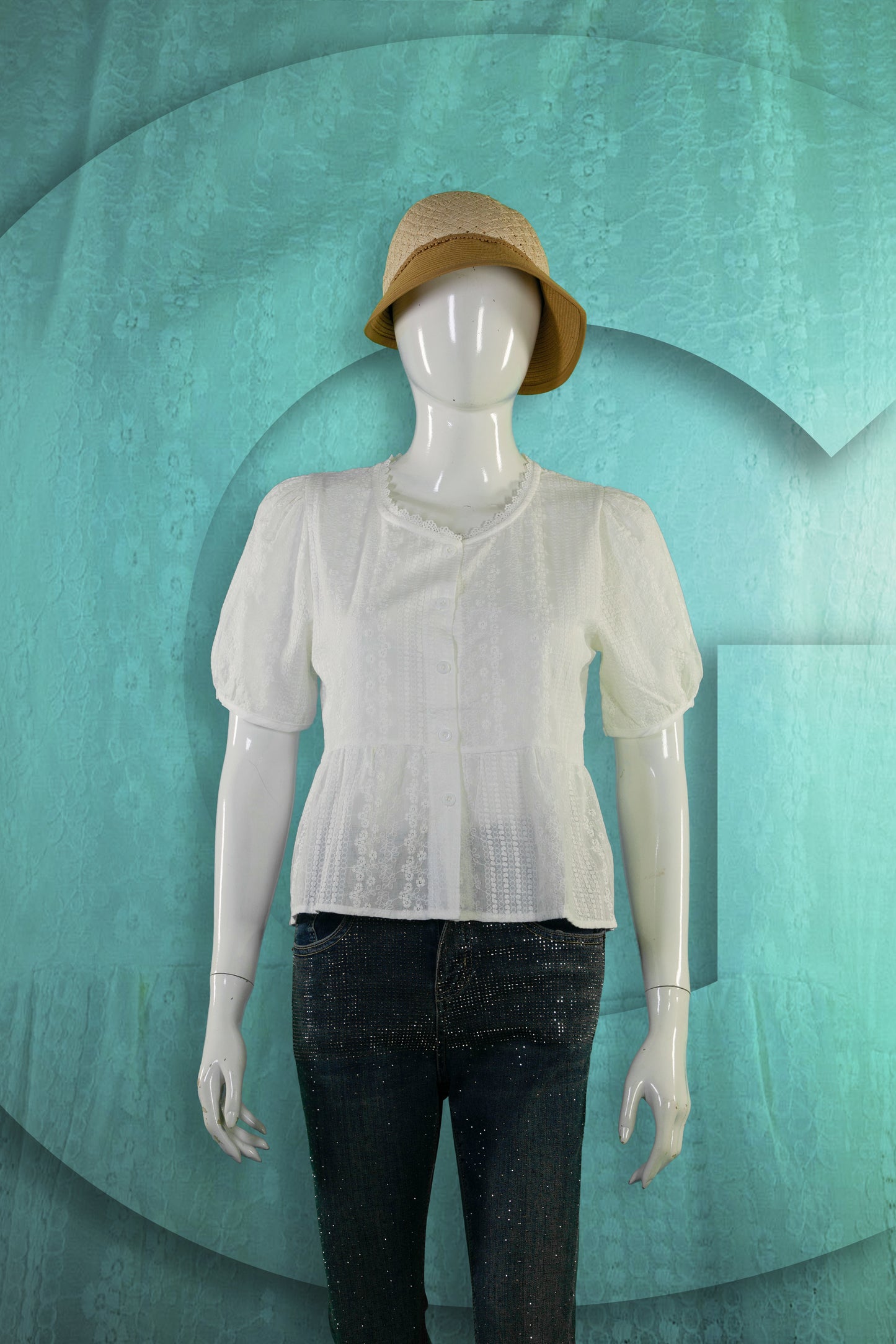 Blouse Renda Motif Bunga Flat