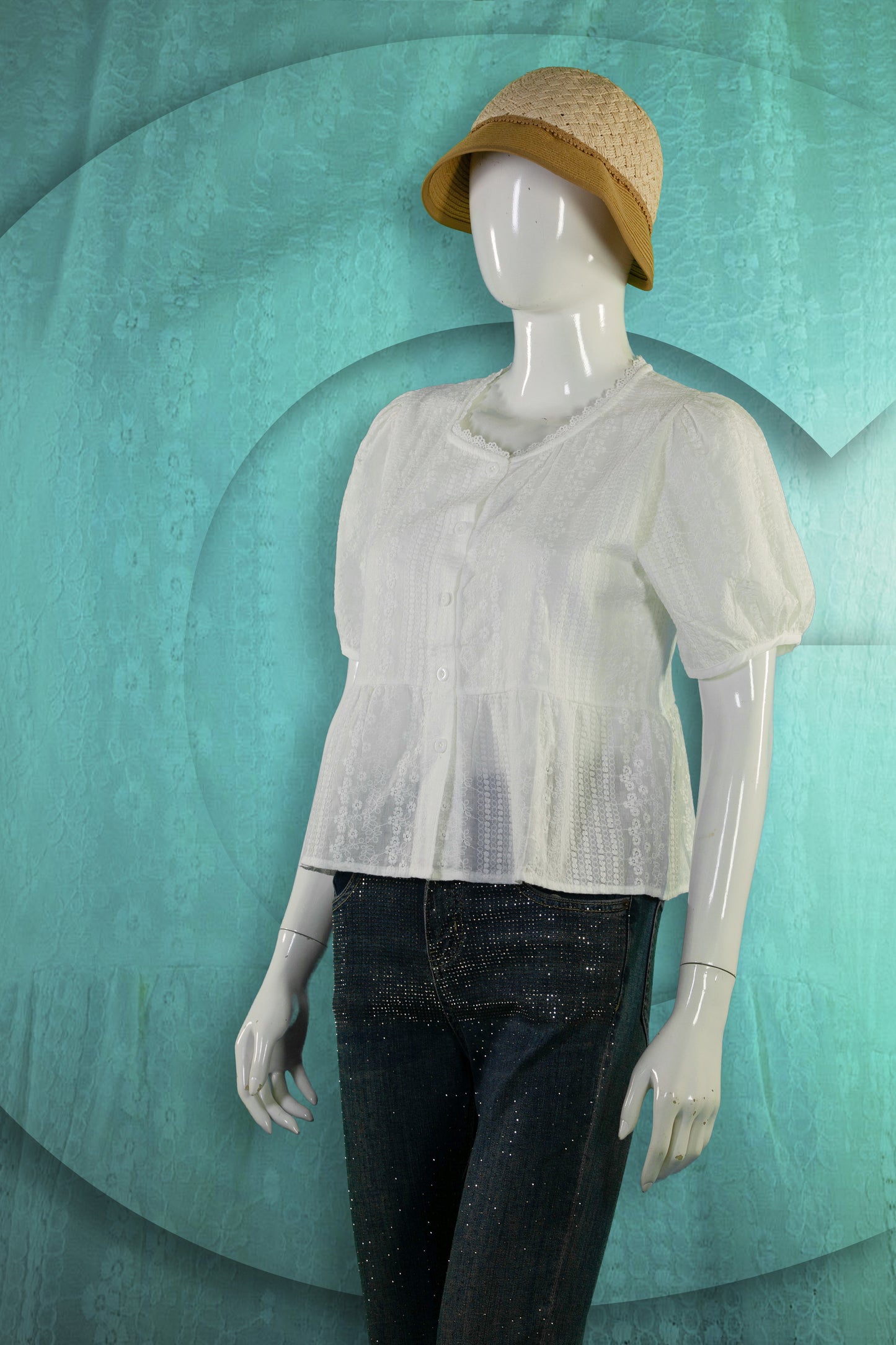 Blouse Renda Motif Bunga Flat