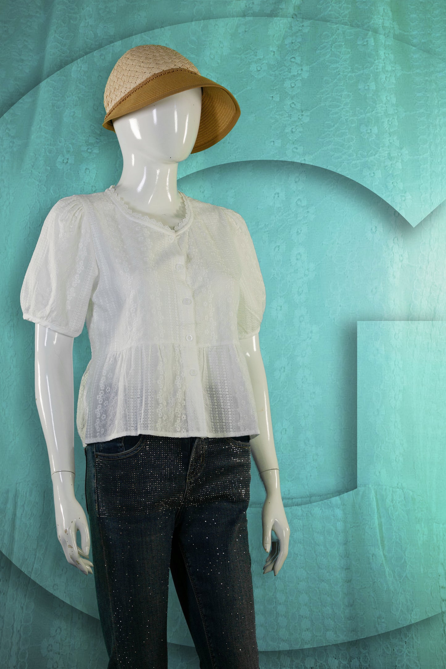 Blouse Renda Motif Bunga Flat