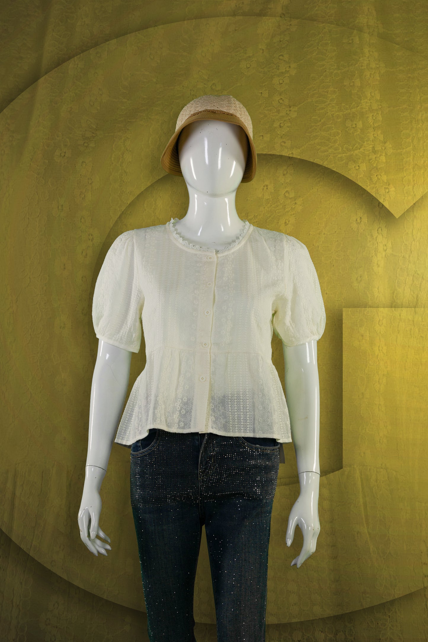 Blouse Renda Motif Bunga Flat