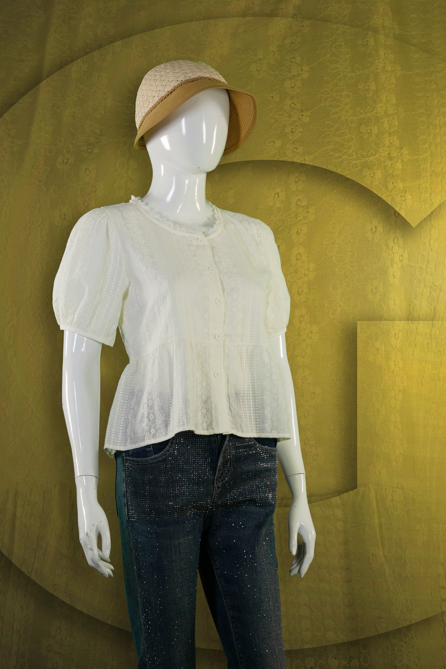 Blouse Renda Motif Bunga Flat