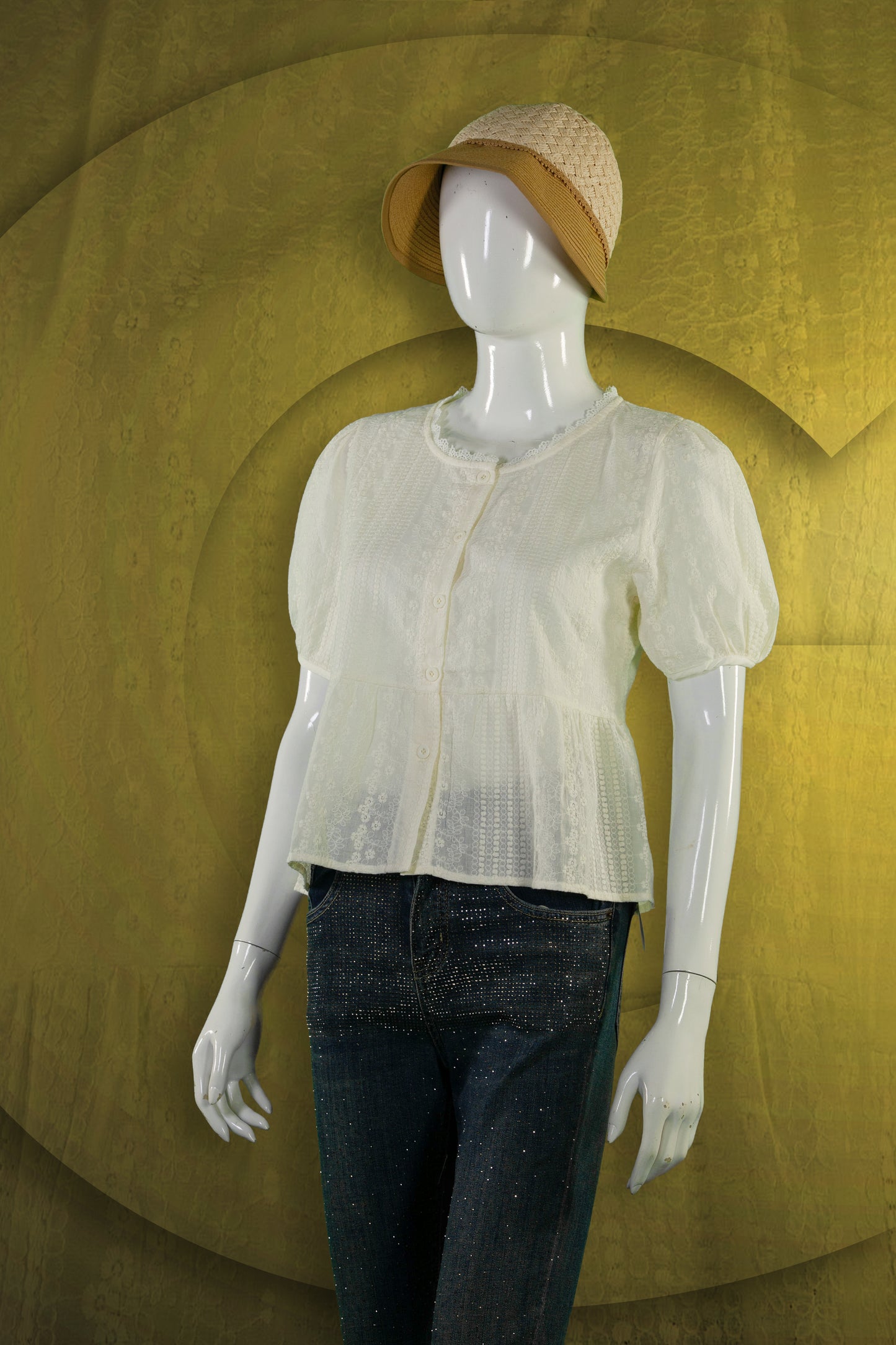 Blouse Renda Motif Bunga Flat