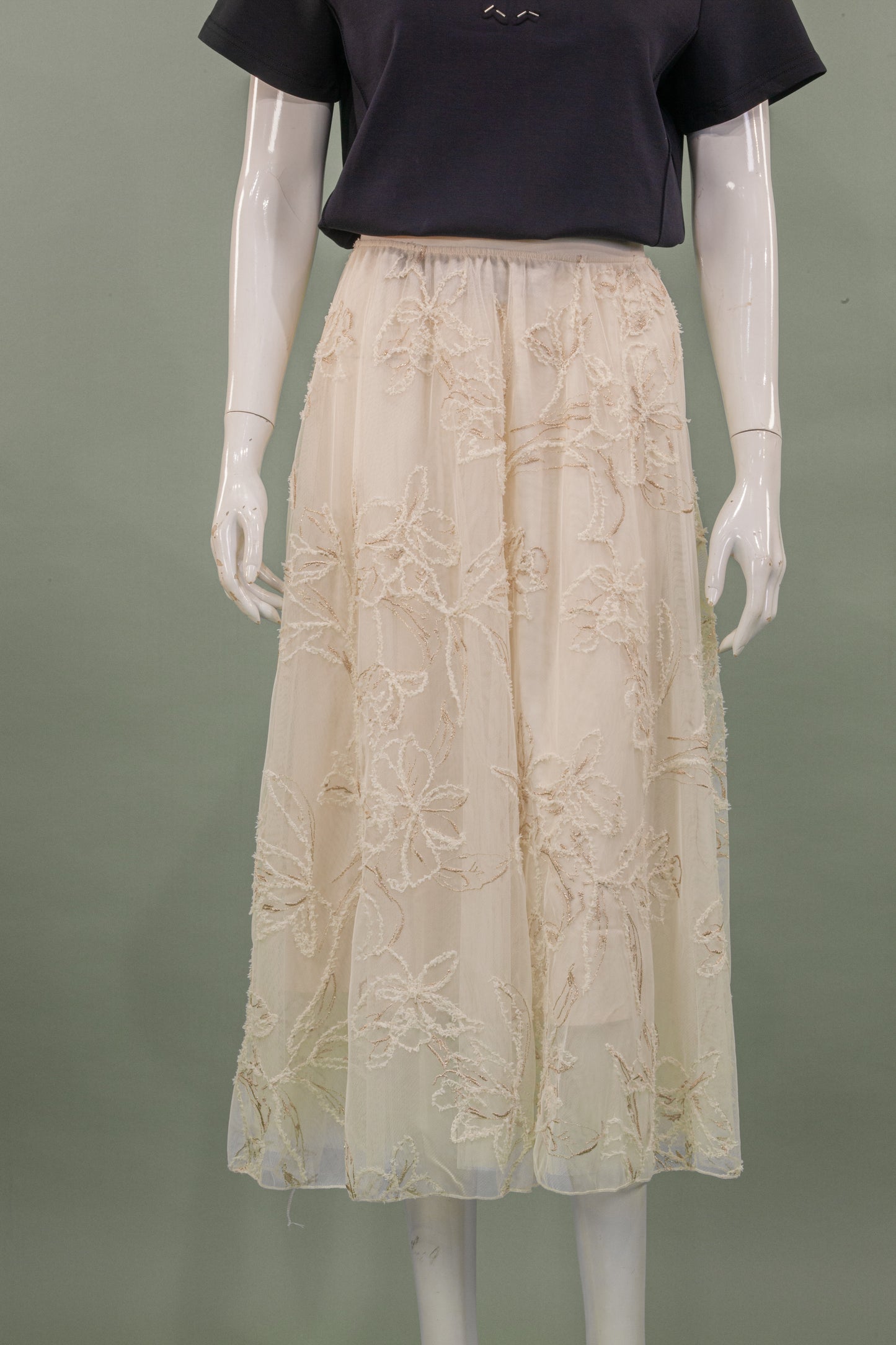 Rok Tile Full Bordir Bunga