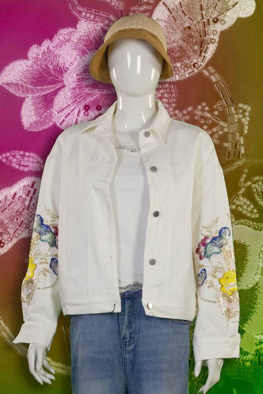 Jaket / Outer Motif Bunga Lengan