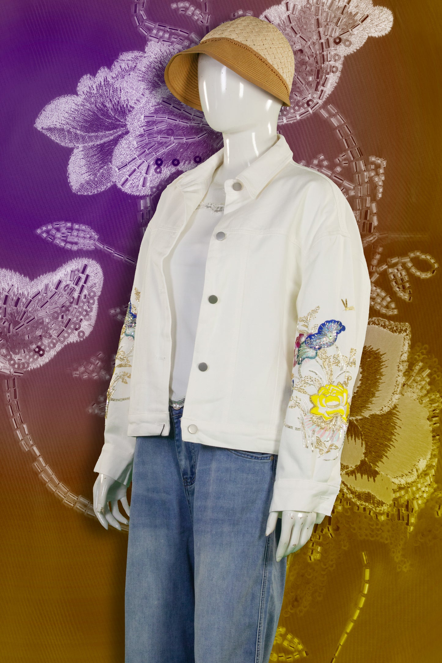 Jaket / Outer Motif Bunga Lengan