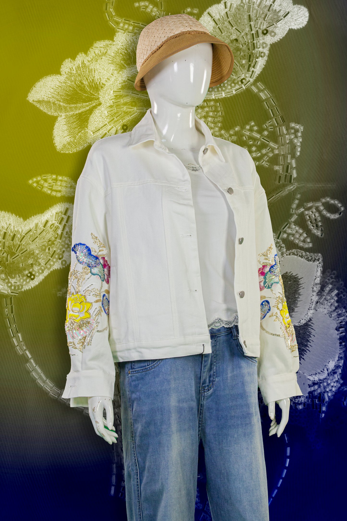 Jaket / Outer Motif Bunga Lengan