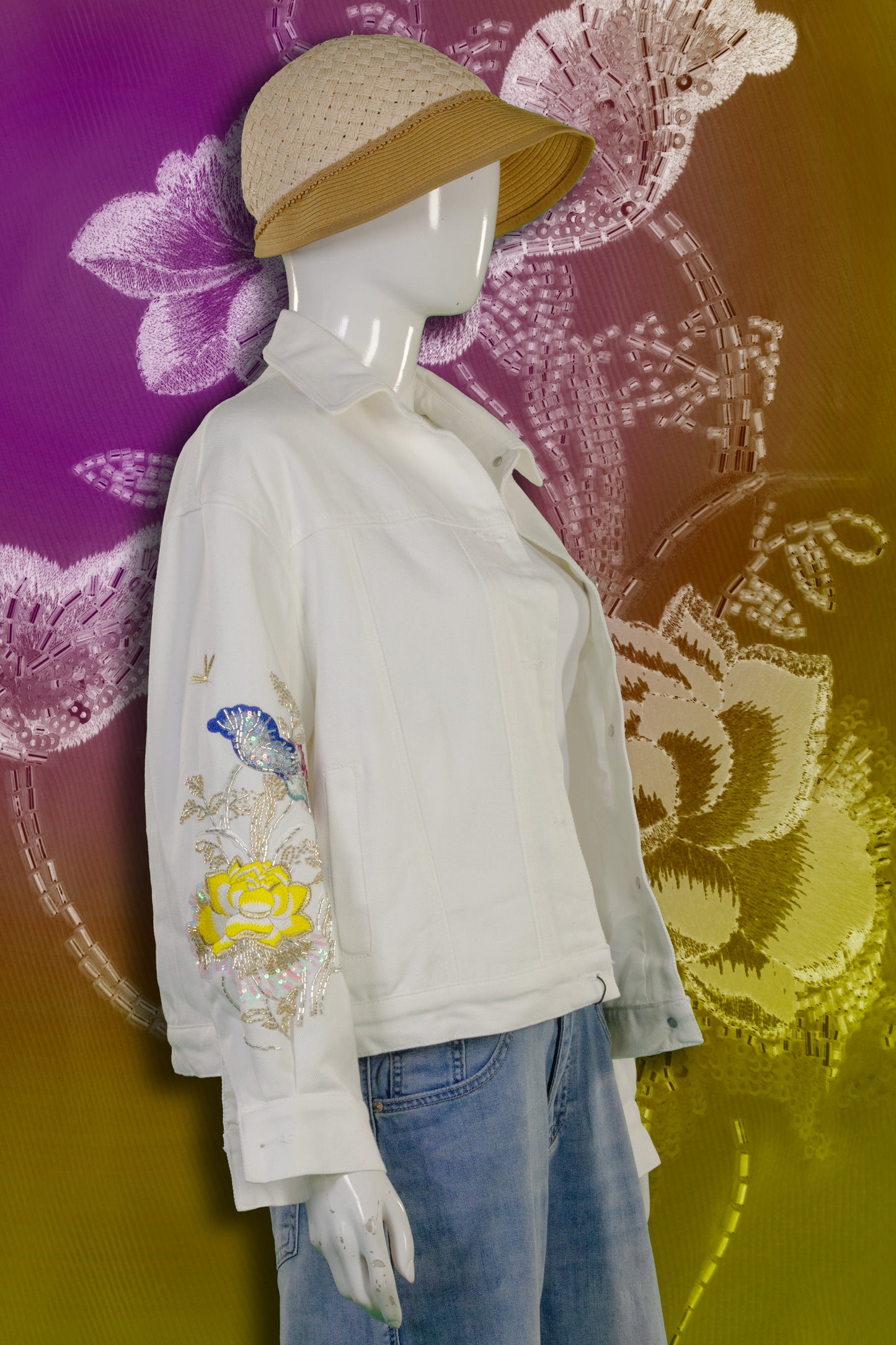 Jaket / Outer Motif Bunga Lengan