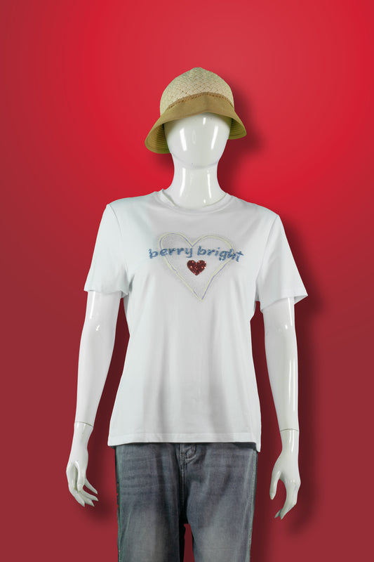 T-Shirt Tencel Motif Hati