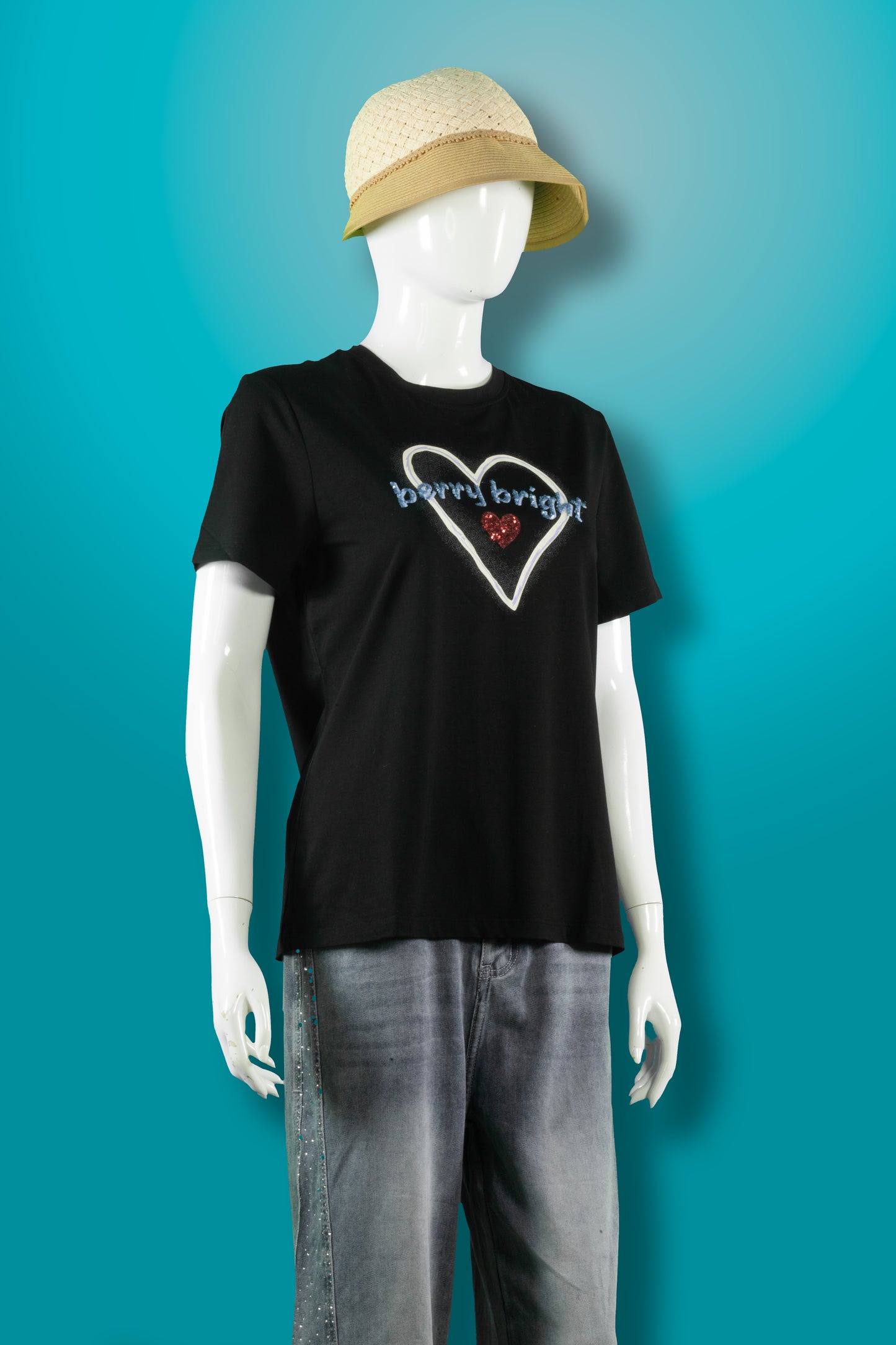 T-Shirt Tencel Motif Hati