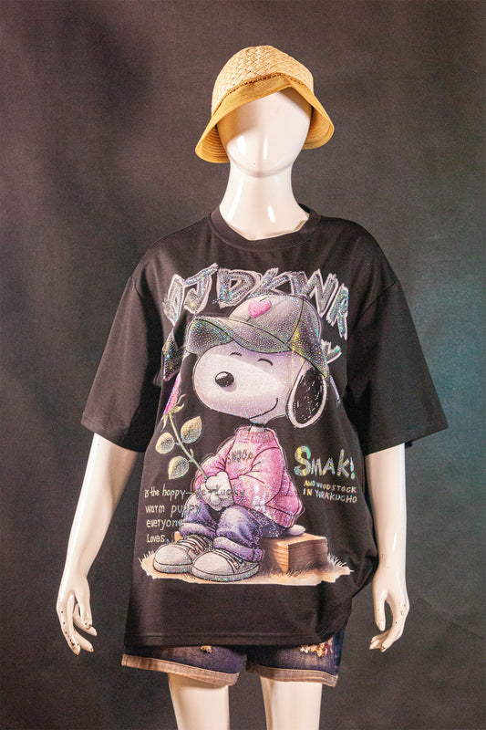 T-Shirt Premium Motif Snoopy Oppa