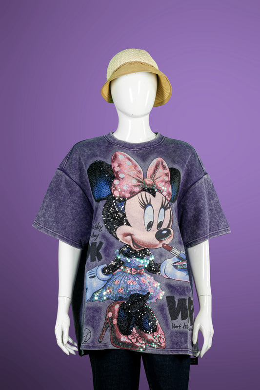 T-Shirt Premium Motif Minnie Lipstik