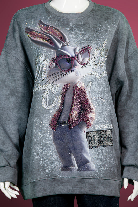 T-Shirt Tangan Panjang Premium Motif Cool Bunny