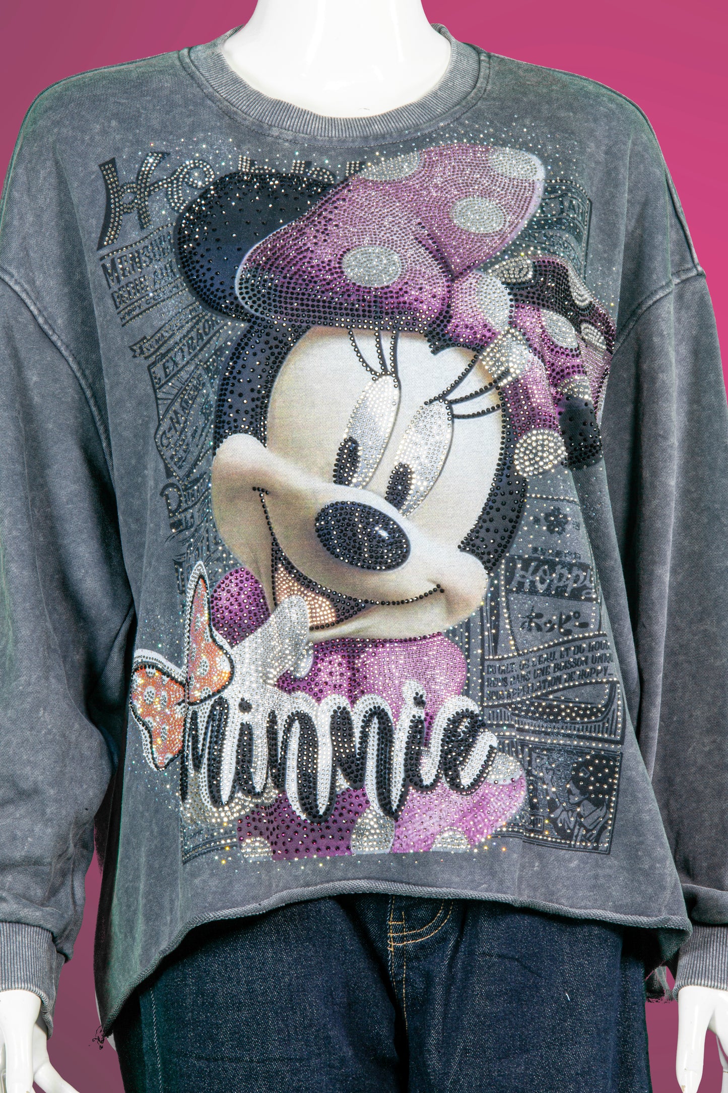 T-Shirt Tangan Panjang Premium Motif Minnie Pita