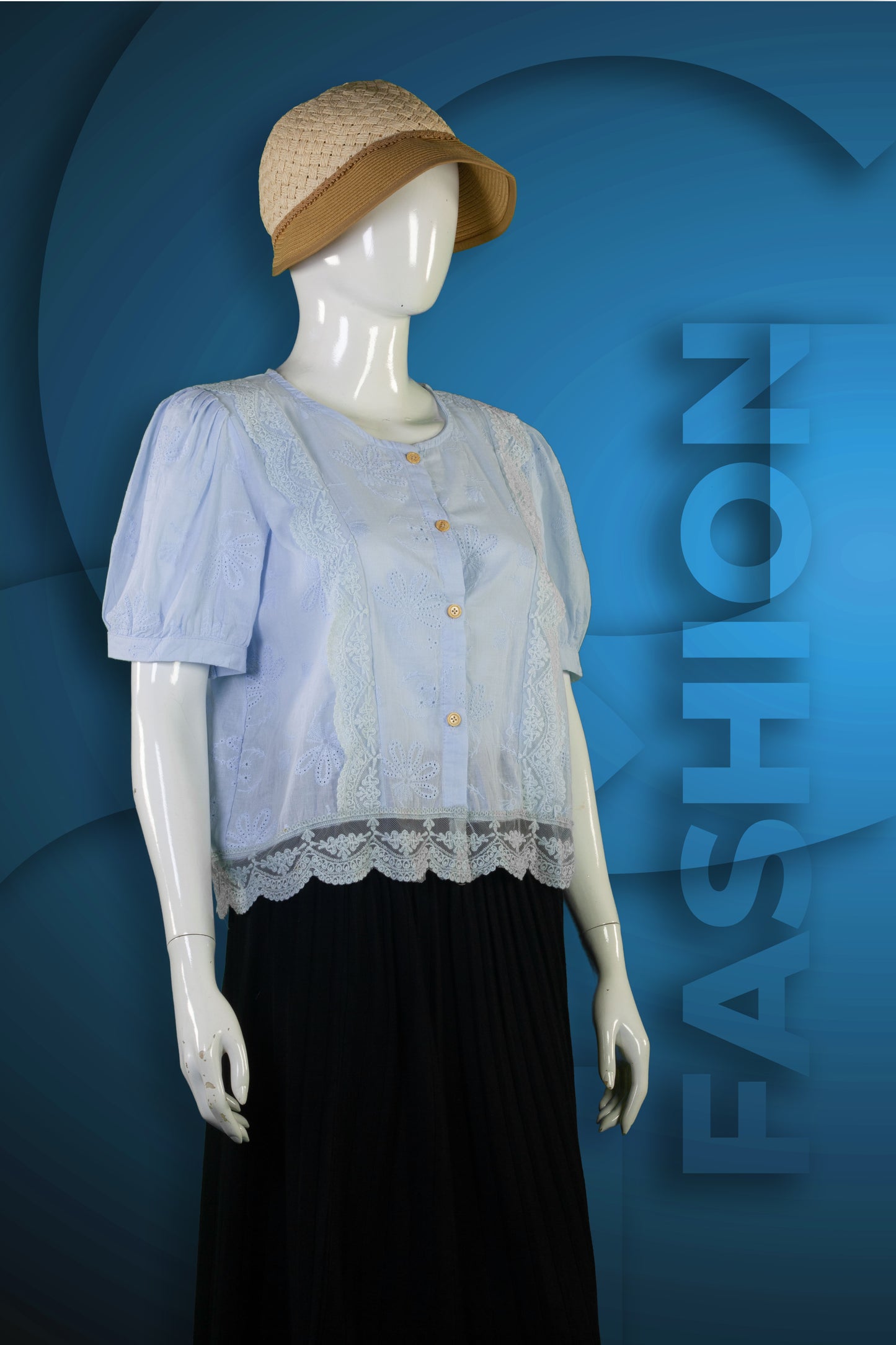 Blouse Motif Bunga Renda Samping