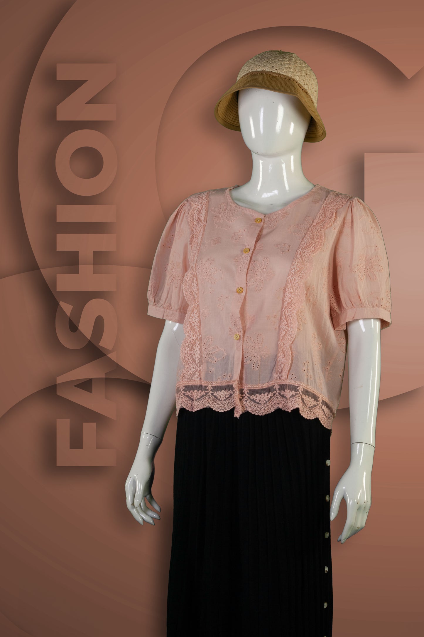 Blouse Motif Bunga Renda Samping