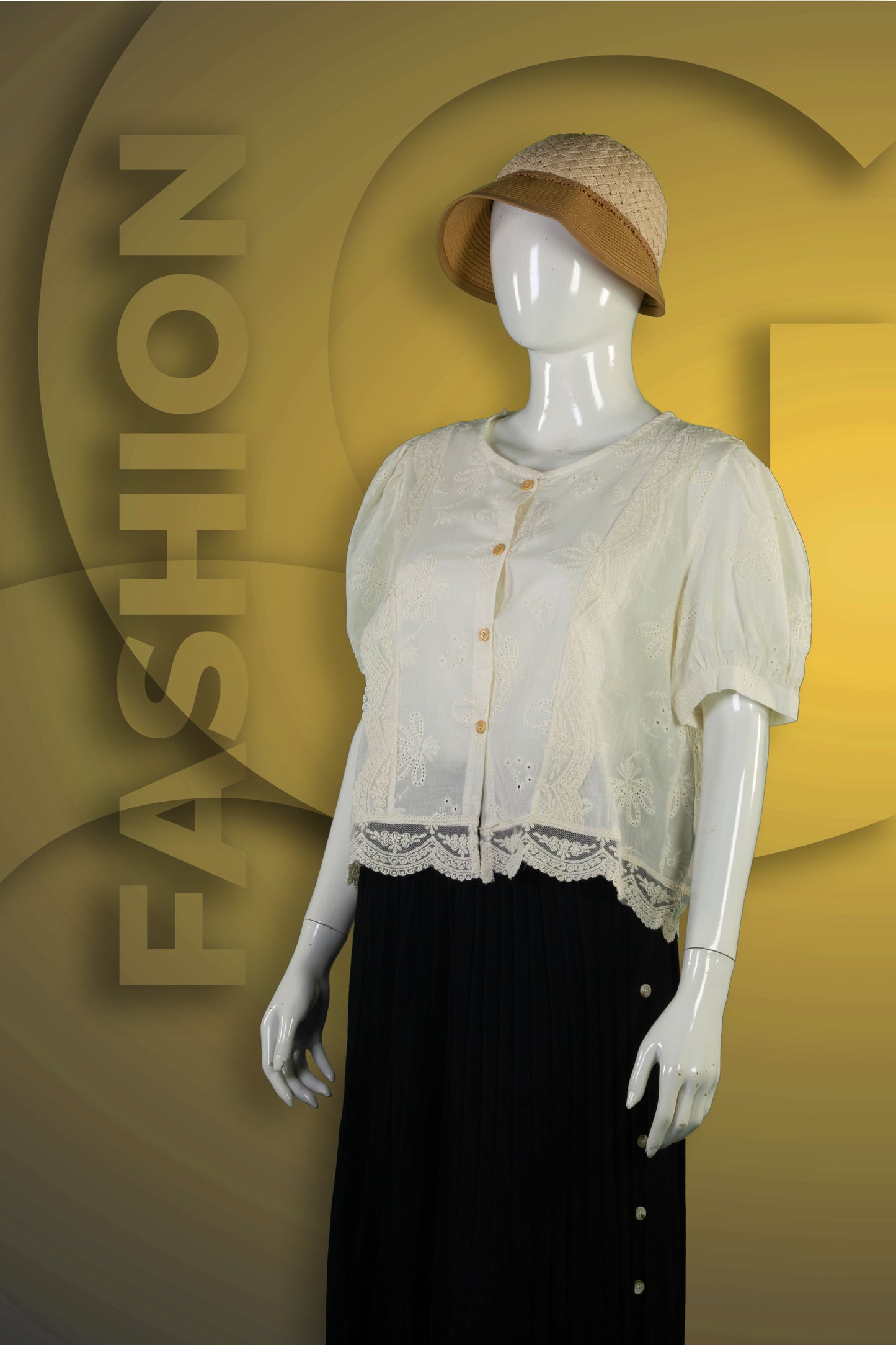 Blouse Motif Bunga Renda Samping