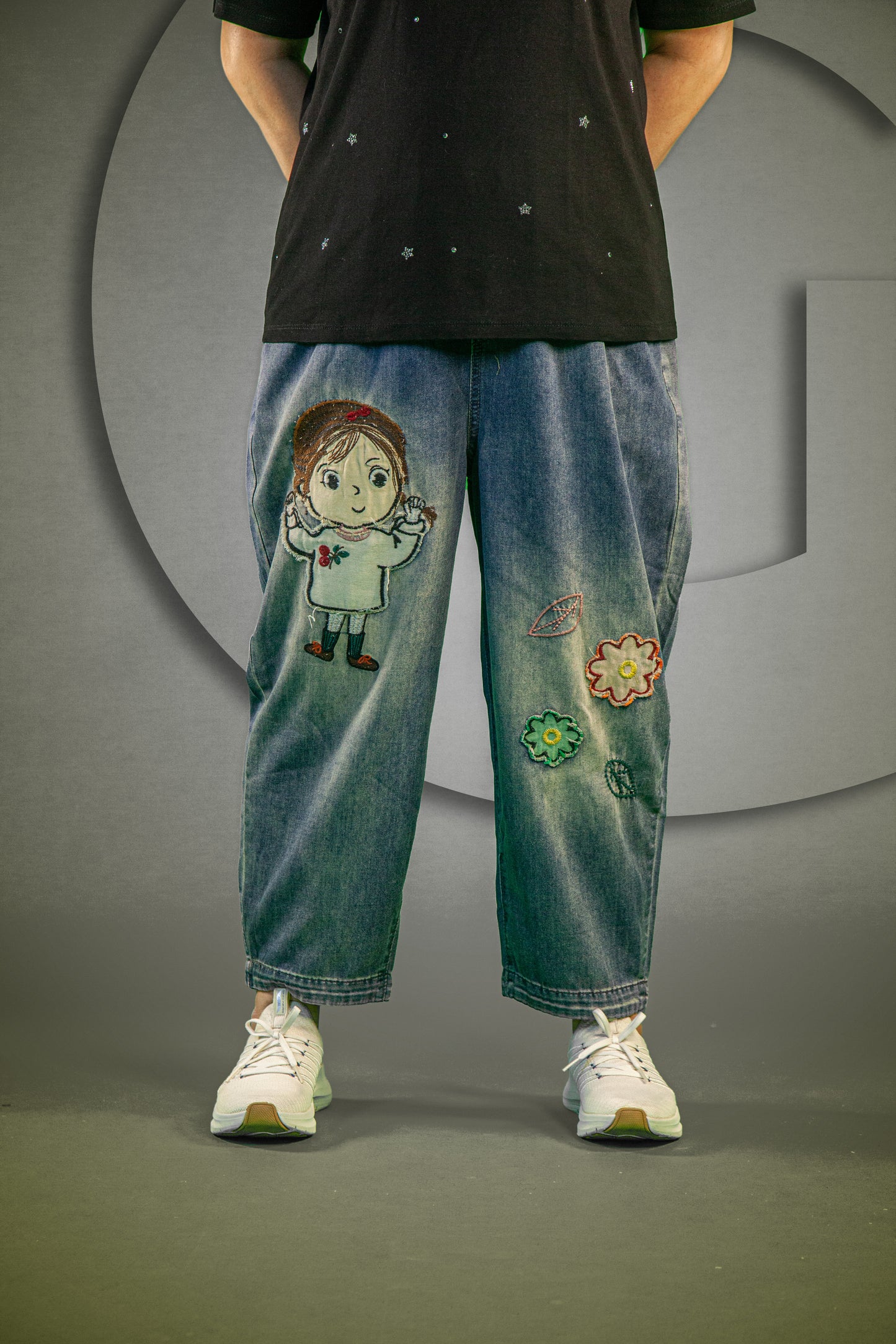 Celana Soft Jeans Happy Girl Flower
