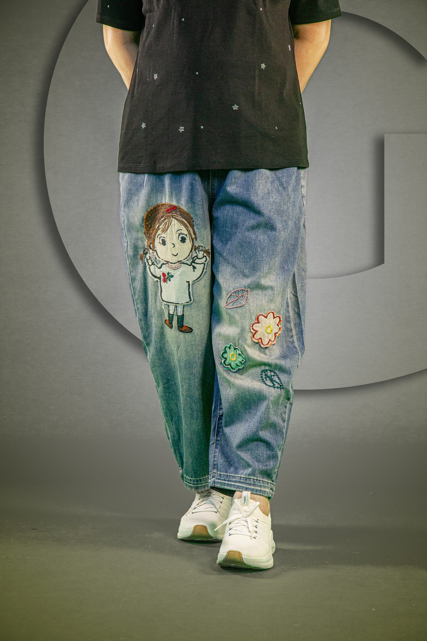 Celana Soft Jeans Happy Girl Flower