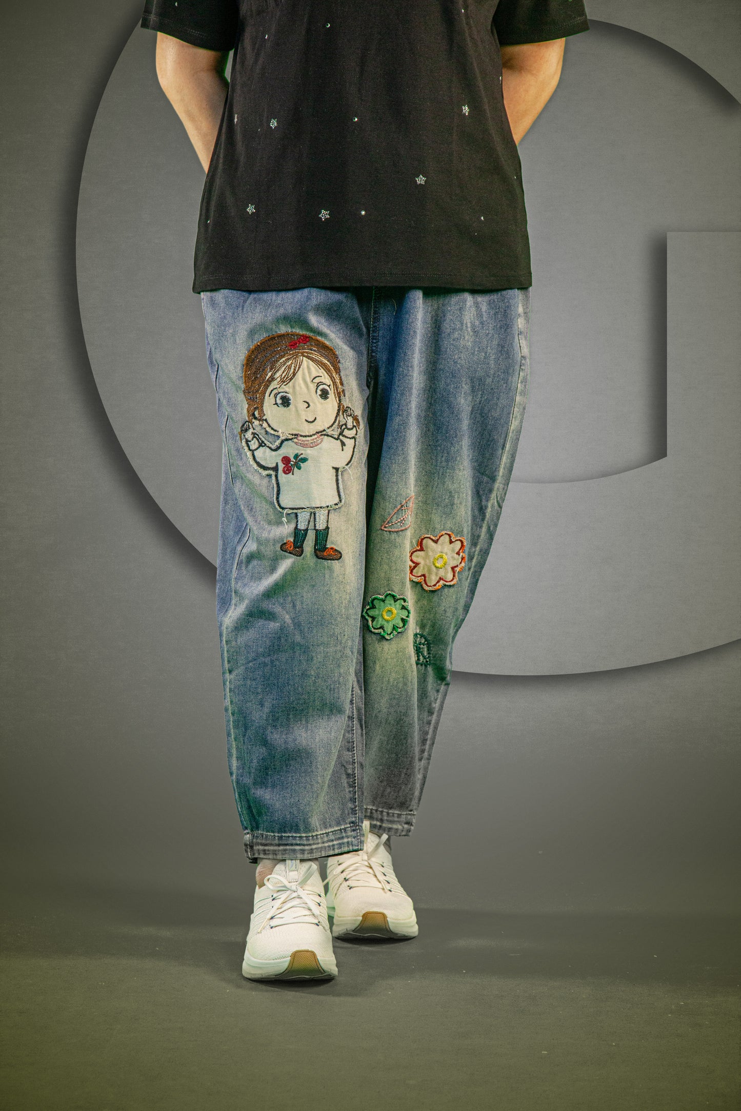 Celana Soft Jeans Happy Girl Flower